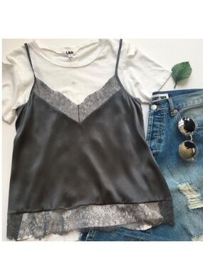 Cami NYC The Brooklyn Silk Cami in Slate Grey Small 100% Silk